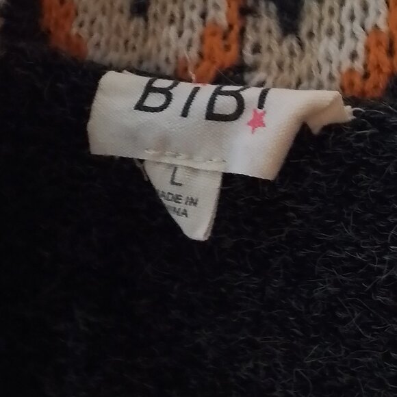 BIBI LONG OPEN FRONT ETHNIC AZTEC COZY CARDIGAN SIZE L - Picture 3 of 5